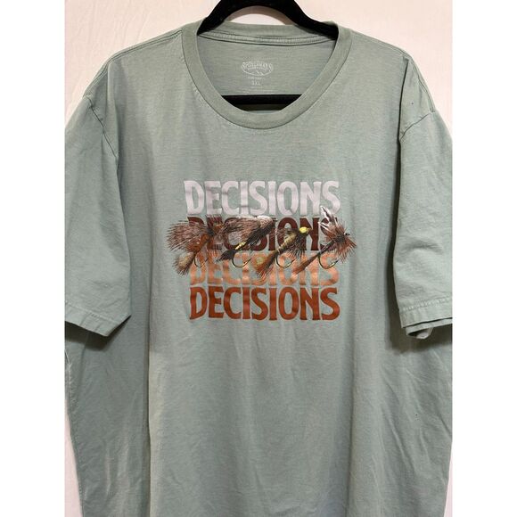 Sportsman's Warehouse Men's Forest Green Tee "Decisions" Size 3XL Flyfishing - Picture 1 of 3